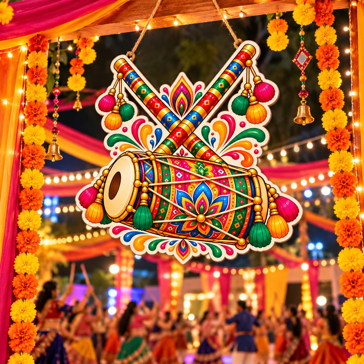 Sunboard Navratri wall decor cutout