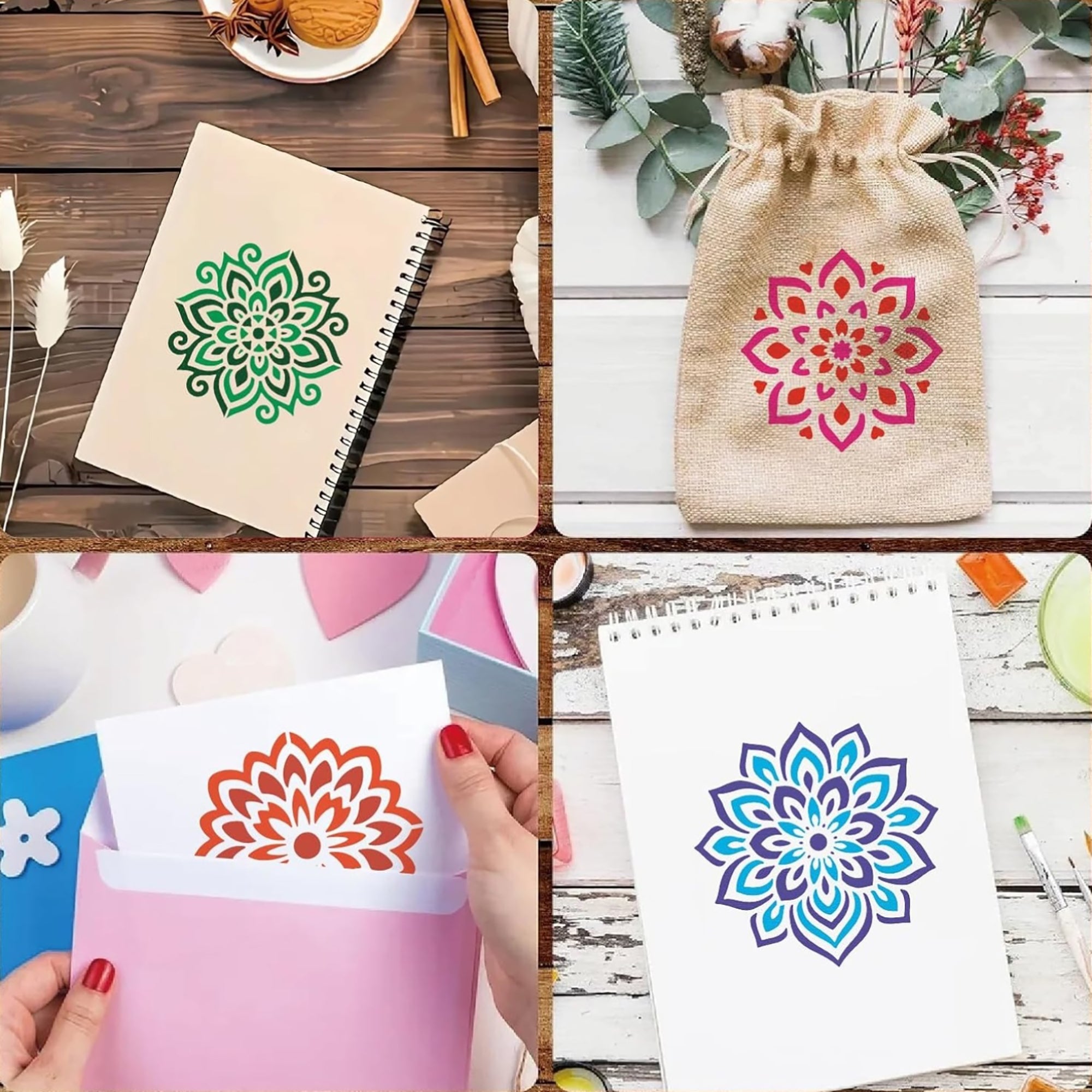 reusable diwali painting stencils for walls and floors