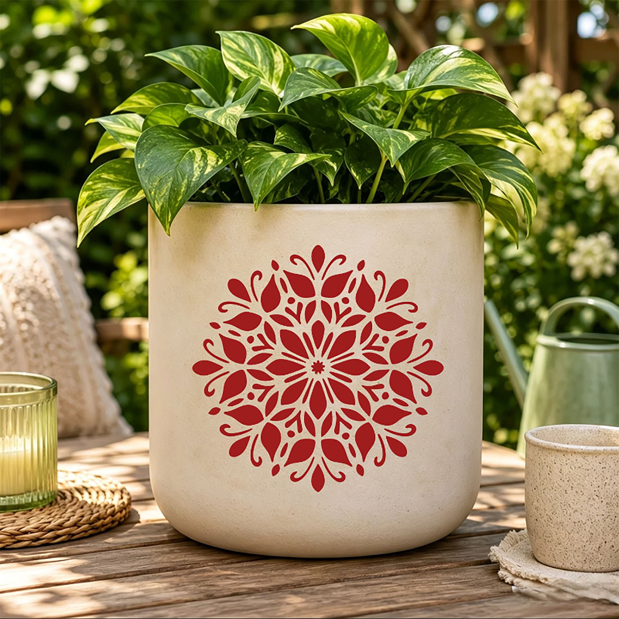 floral rangoli stencil for diwali home entrance decor