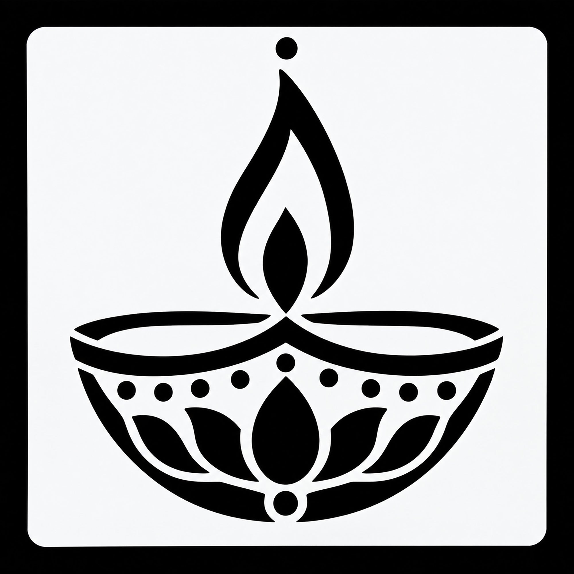 reusable diya painting stencil for festive crafts