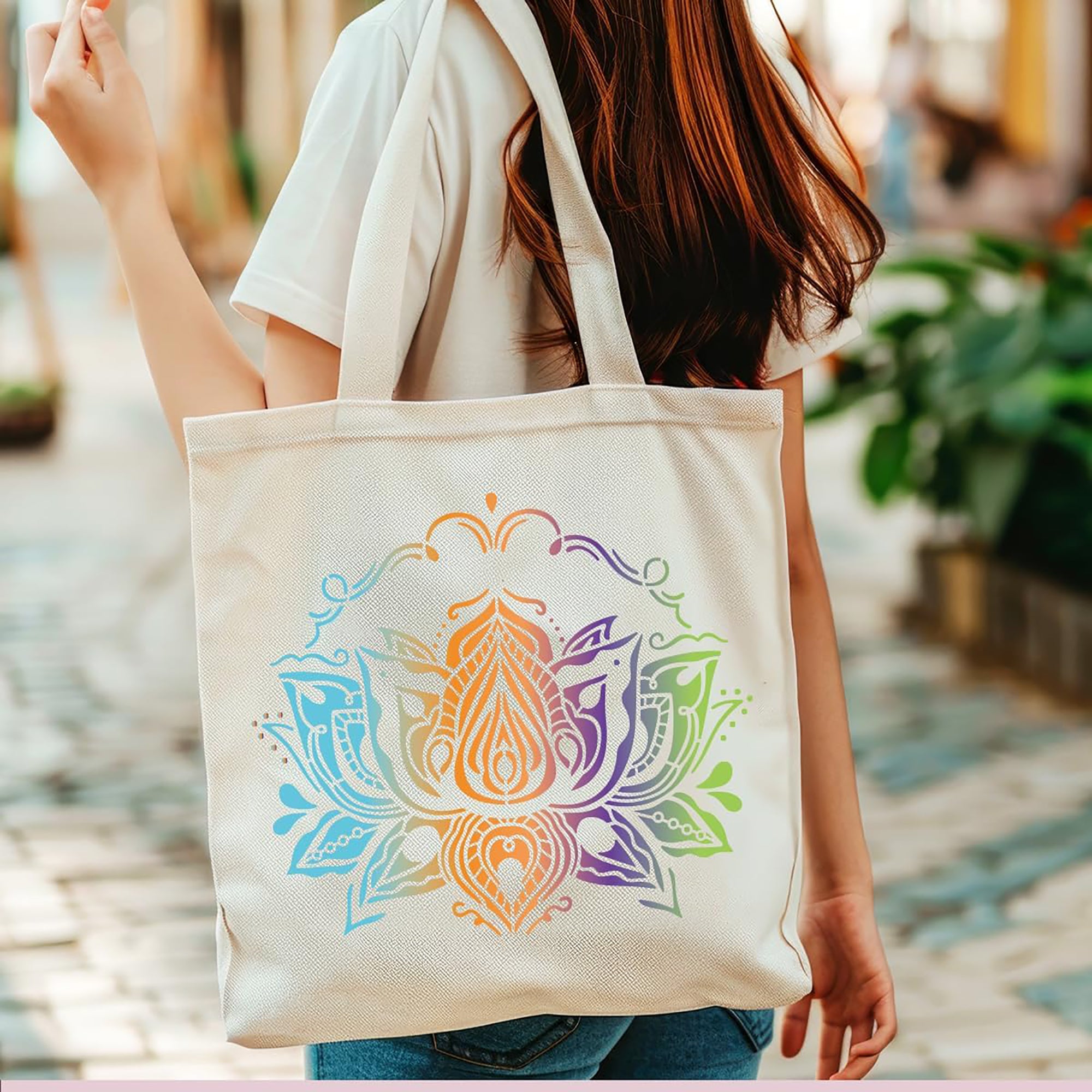 reusable floral stencil templates for diwali wall art