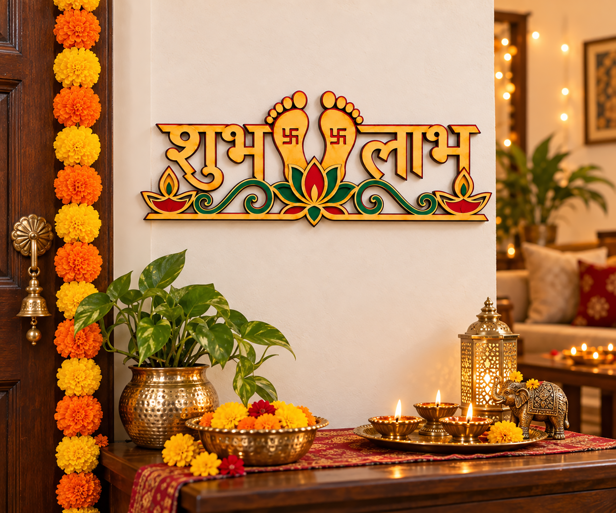 shubh labh wooden craft for painting