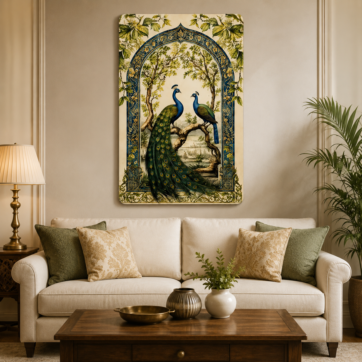 Indian peacock wall art for living room