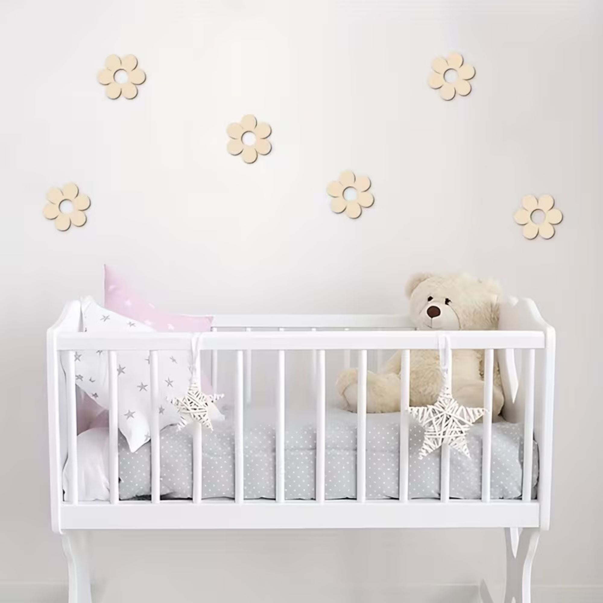 MDF flower wall decals ready to use
