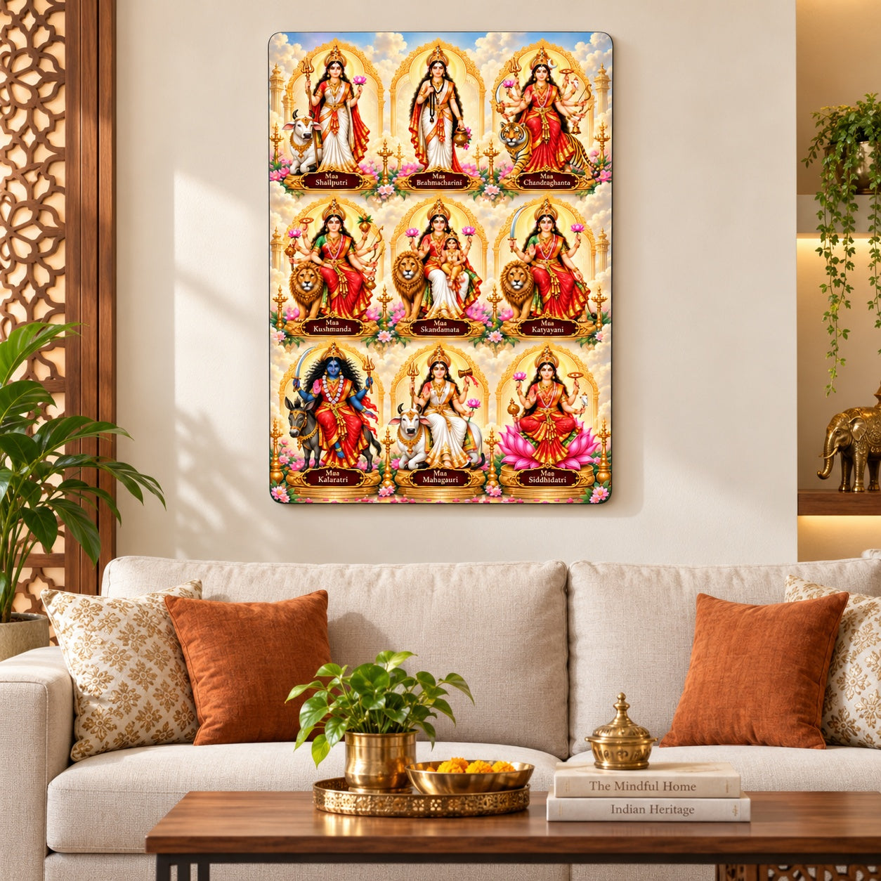 nine forms Durga decor for Navratri