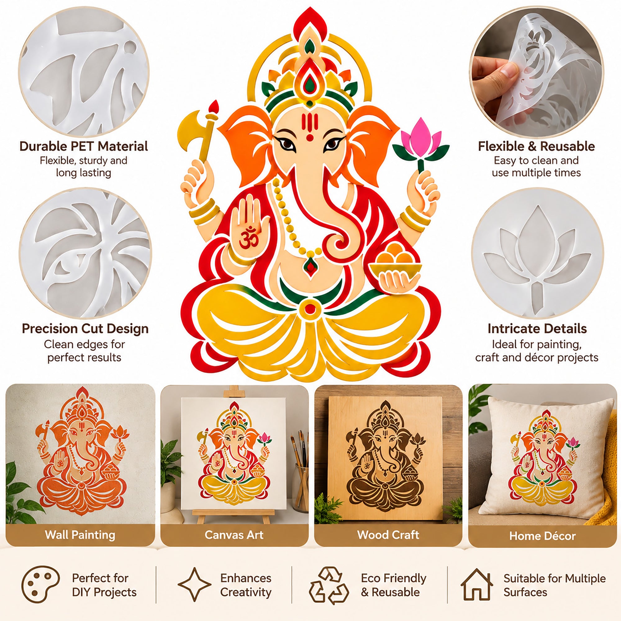 ganesha painting template for diy projects