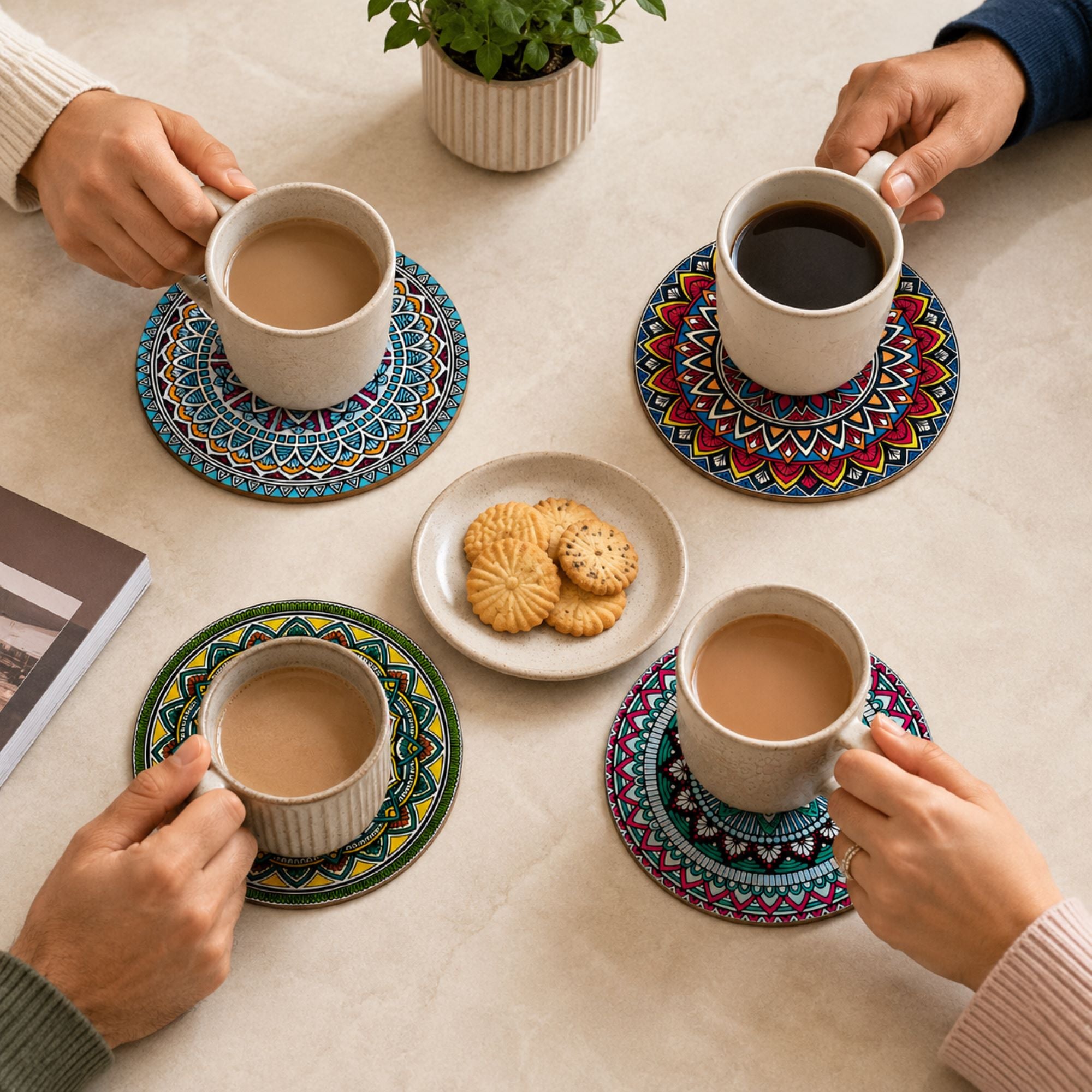 round mandala coasters for home decor