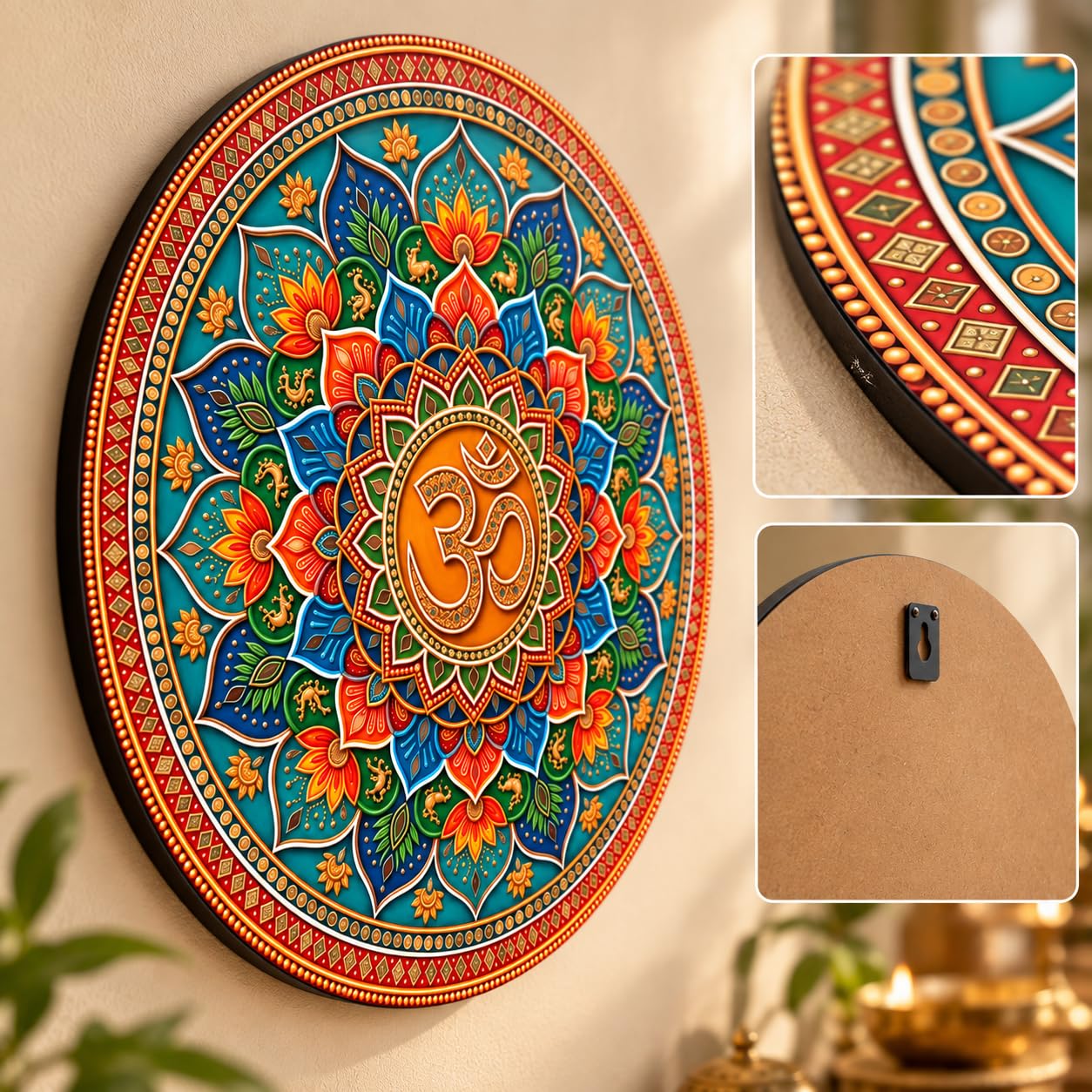 traditional mandala design wall plate