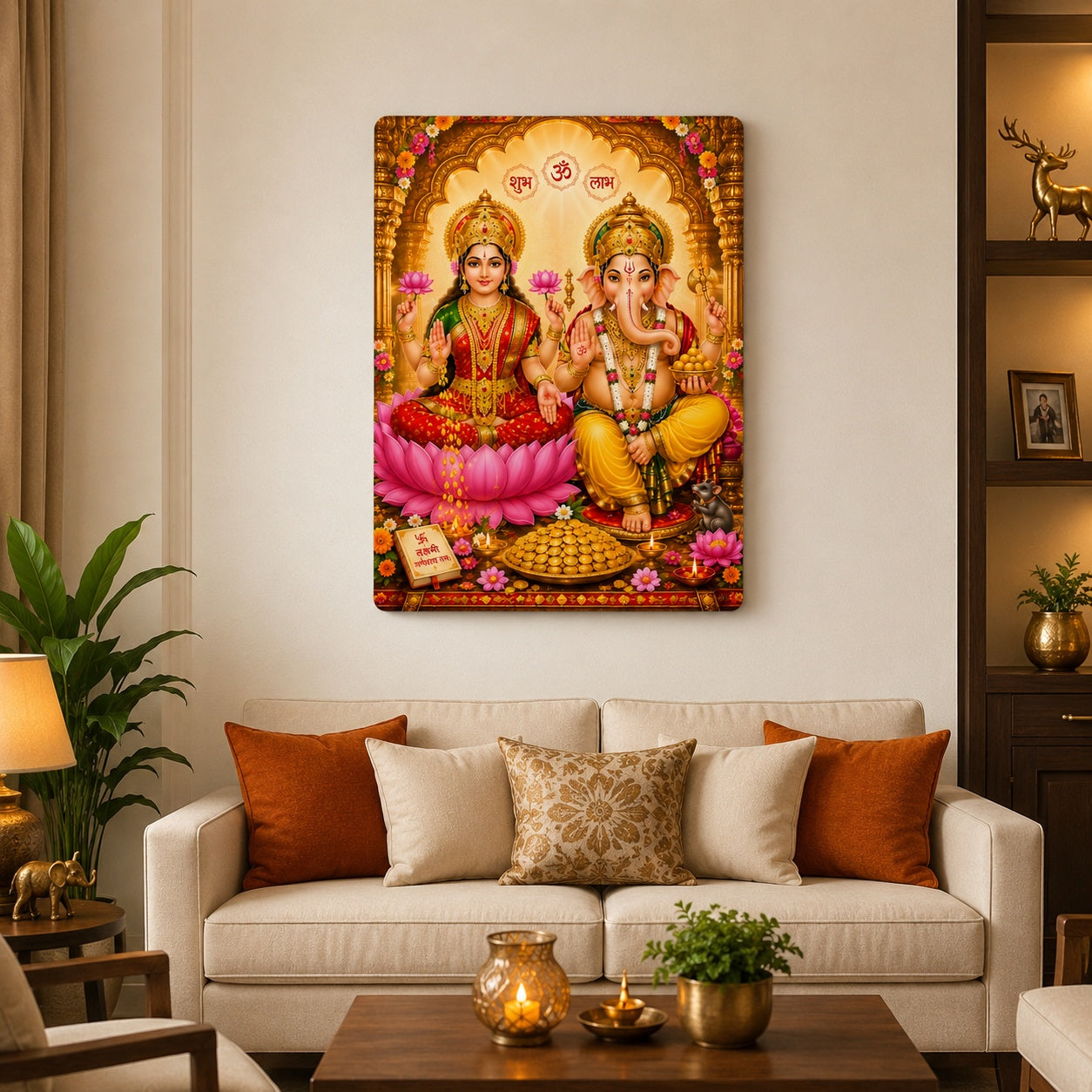 lakshmi ganesh decor for puja room