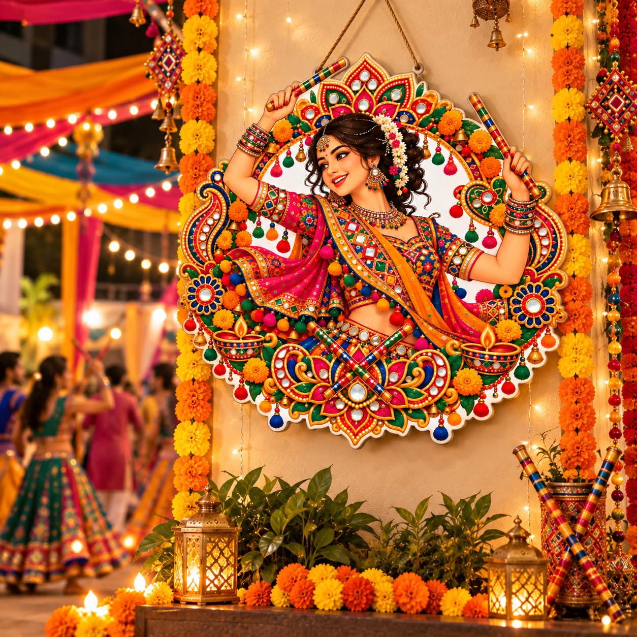 Dandiya dancer wall art for Navratri