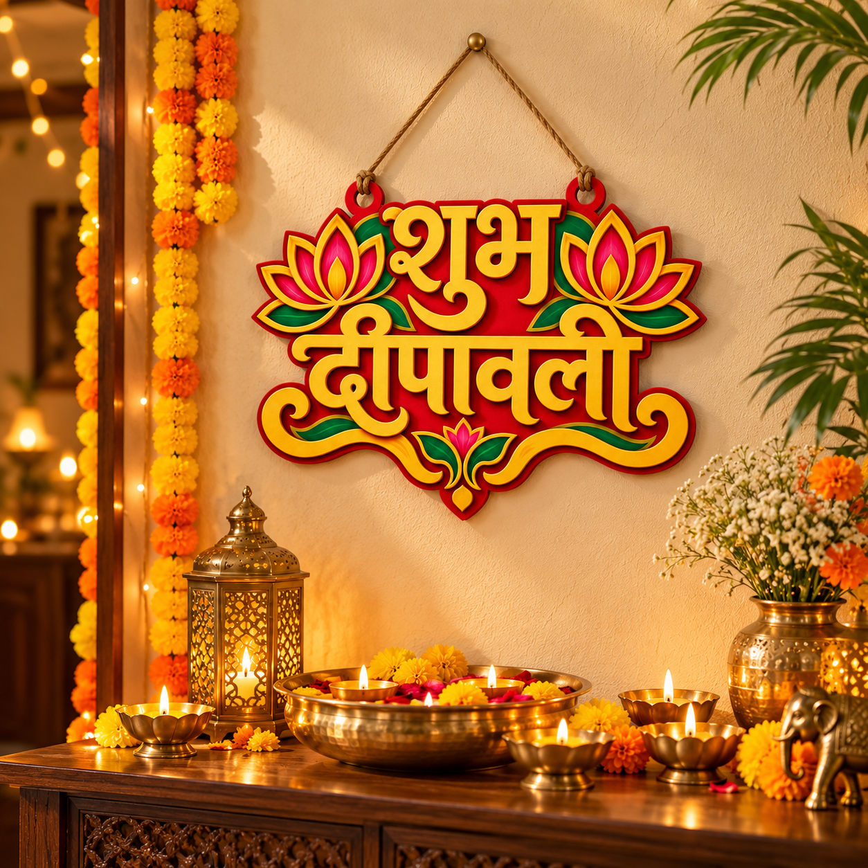 Shubh Deepawali festive wall decor