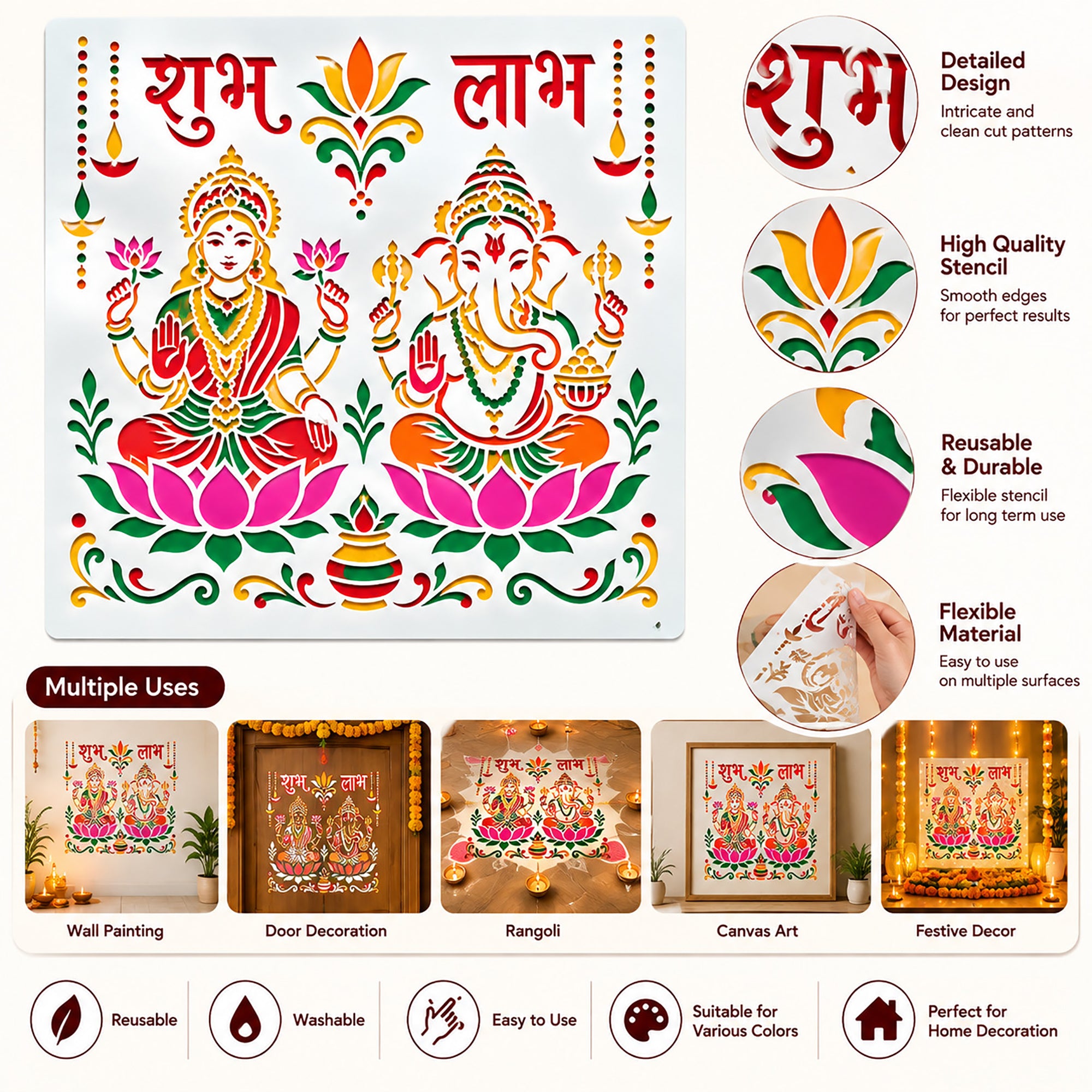 laxmi ganesh painting template