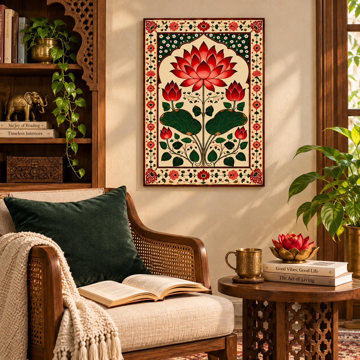 Floral Wall Painting for Living Room