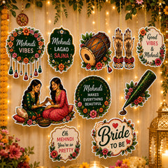 Mehndi ceremony photo booth props