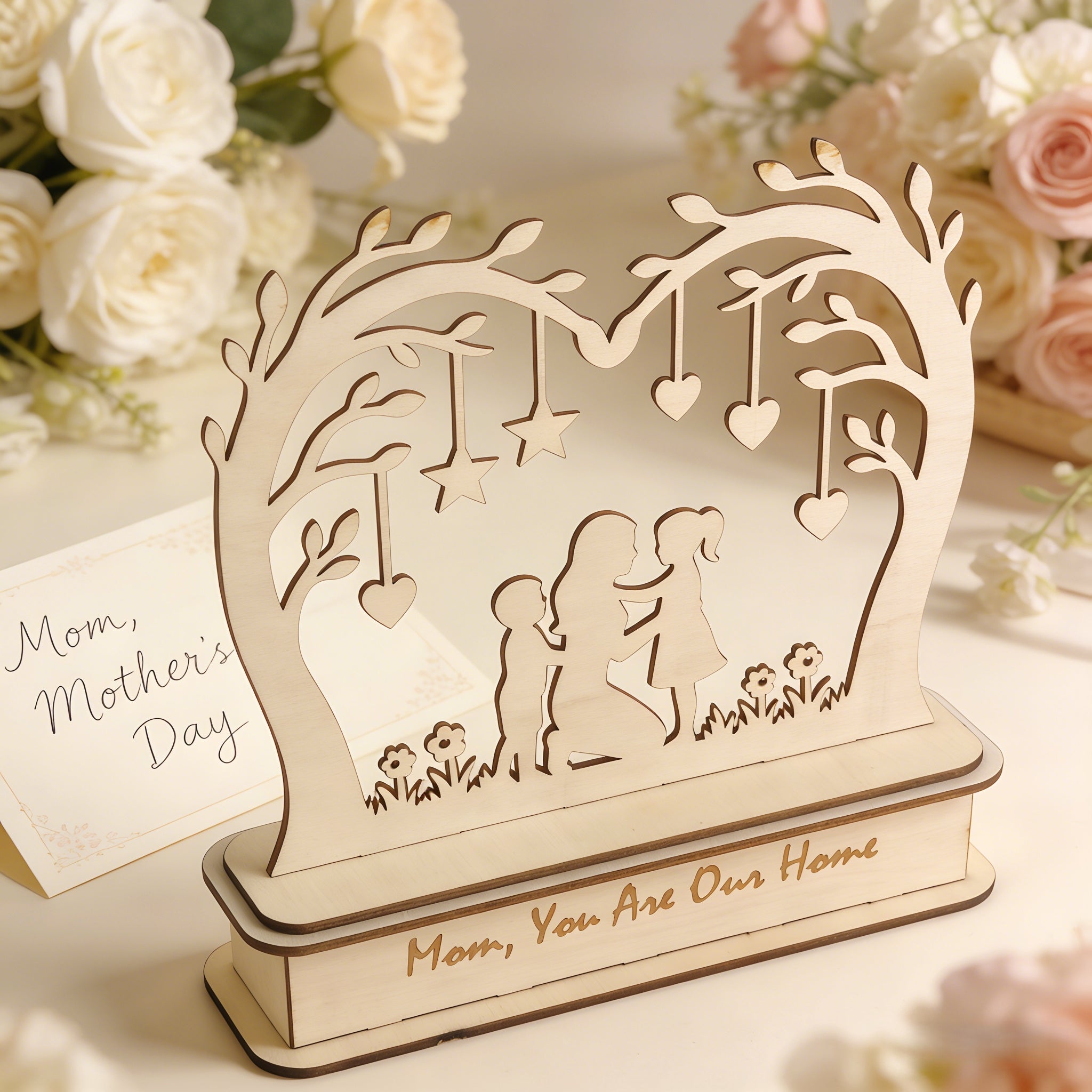 wooden tabletop decoration