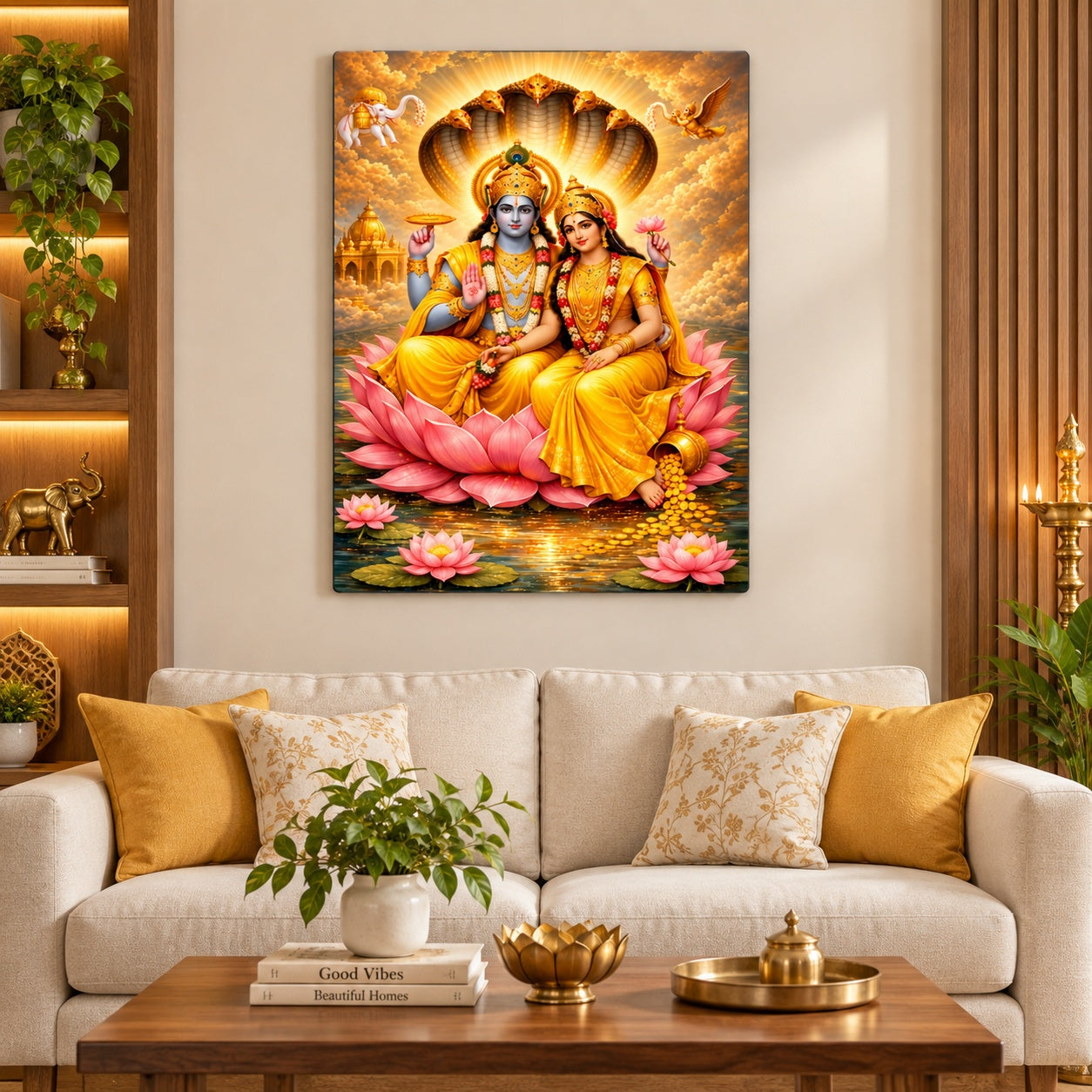 pooja room wall decor Lakshmi Narayan MDF