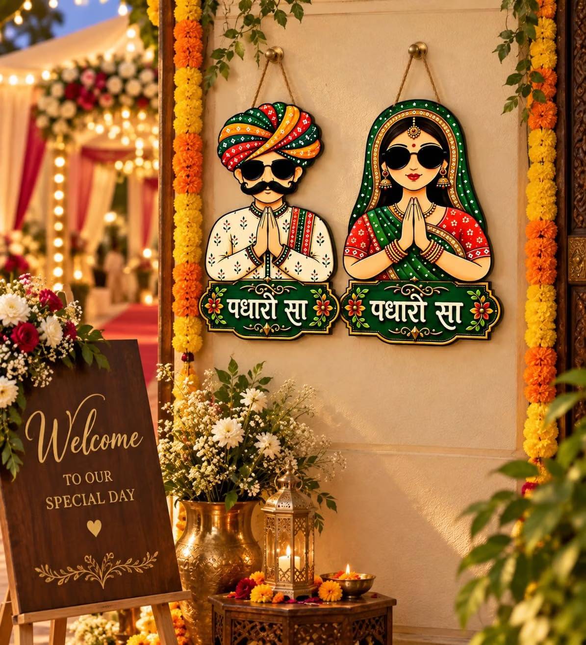 padharo sa home entrance decoration