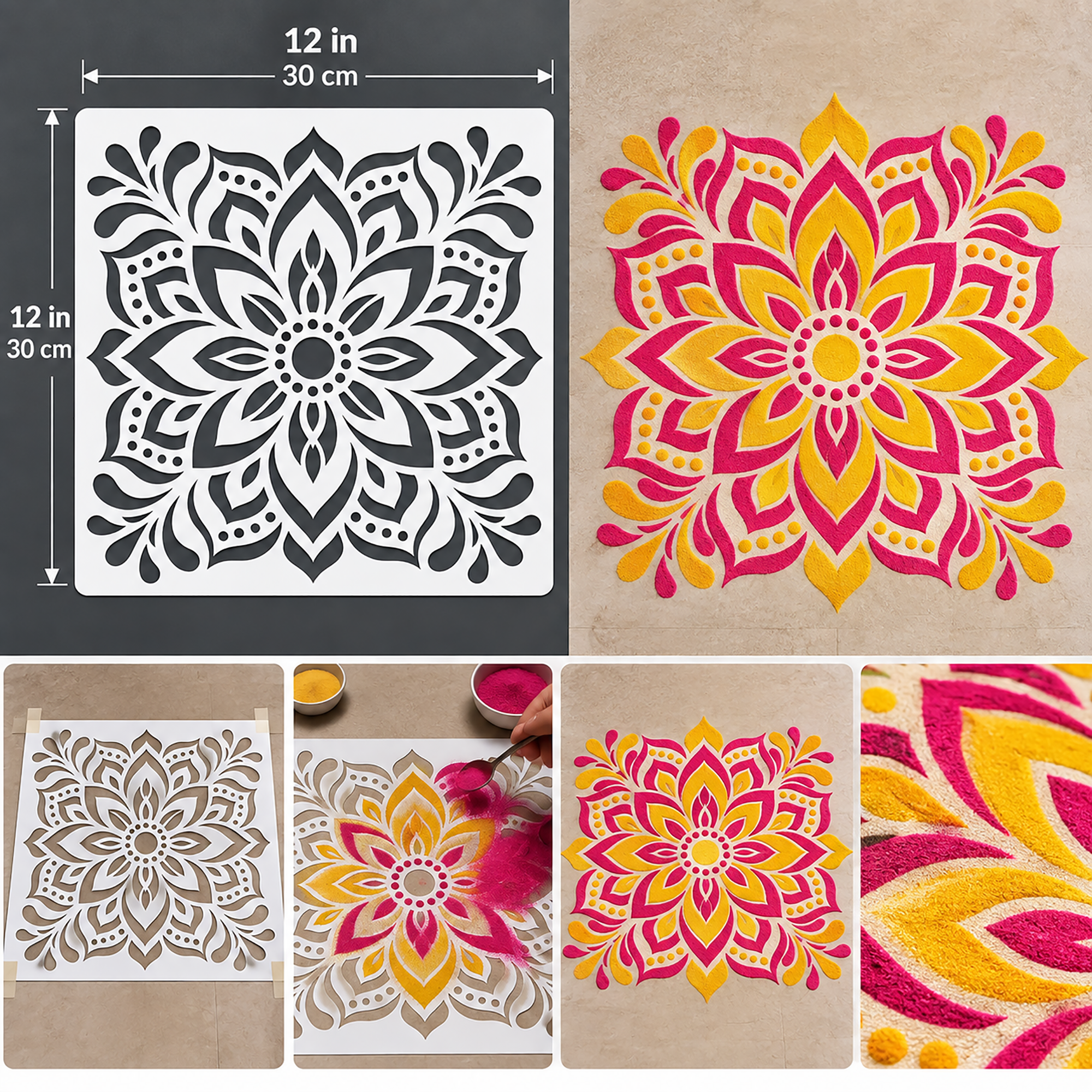 rangoli stencil for diy art