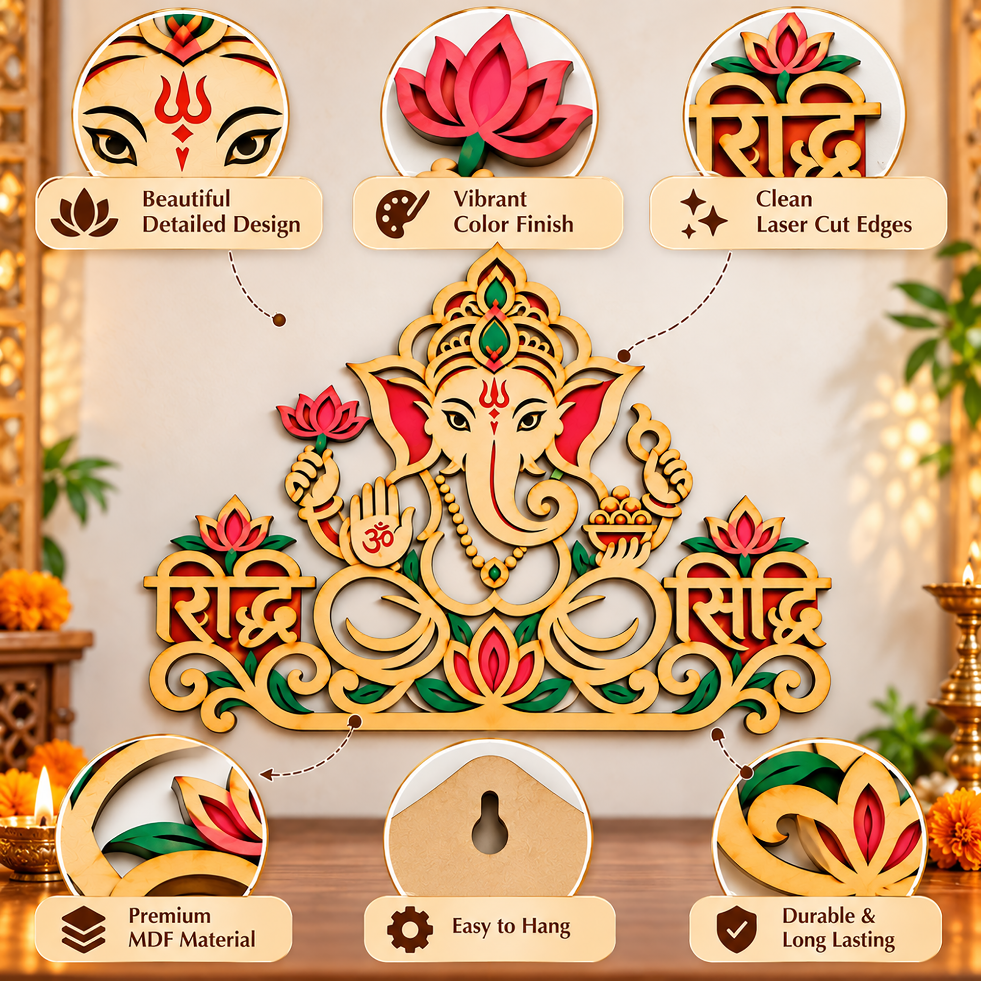 diwali ganesha wooden craft for painting