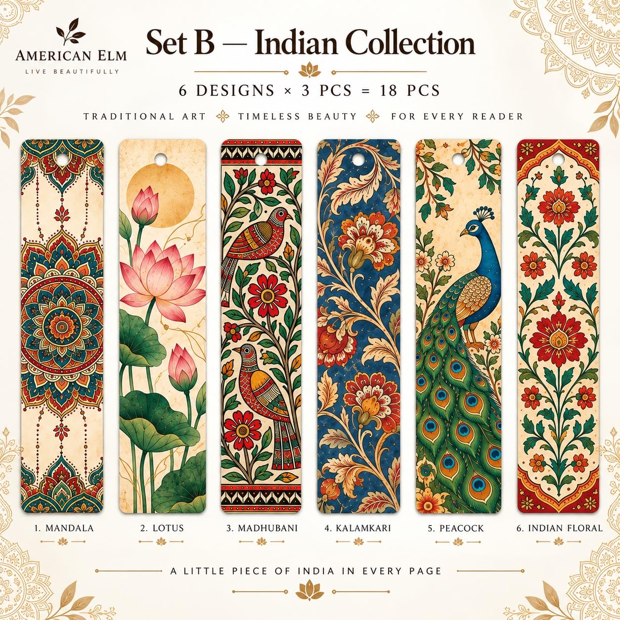 Kalamkari design bookmarks for books