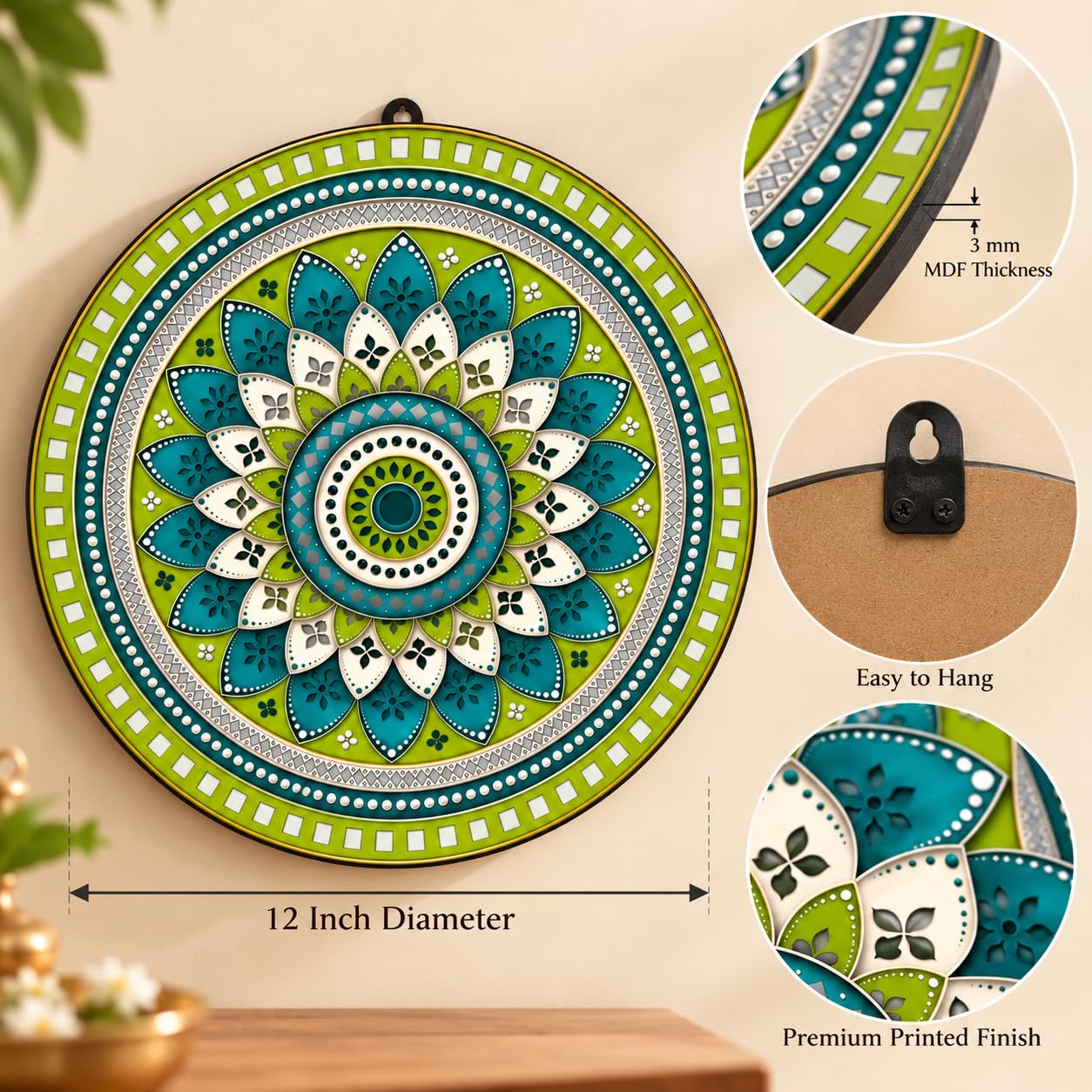 Decorative Round Wall Art for Living Room Walls