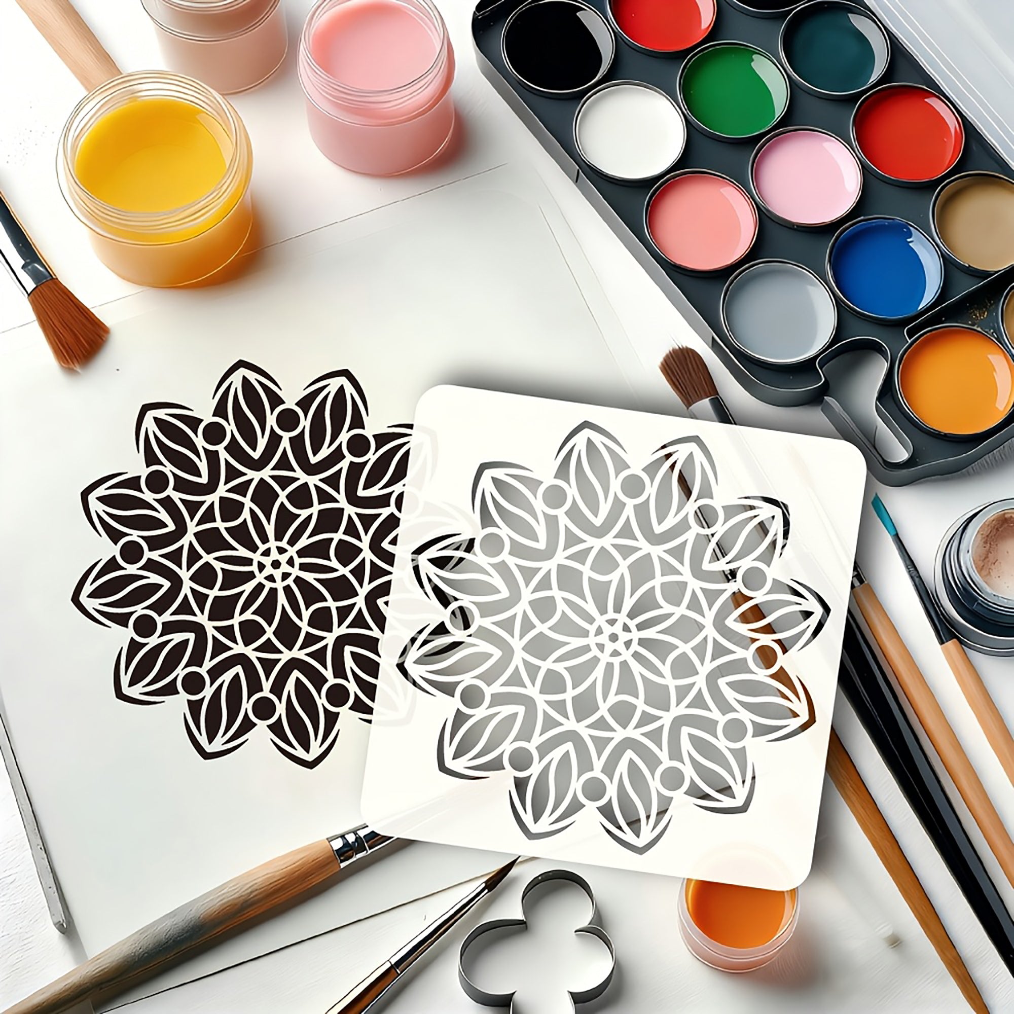 intricate floral stencil for handmade art decoration