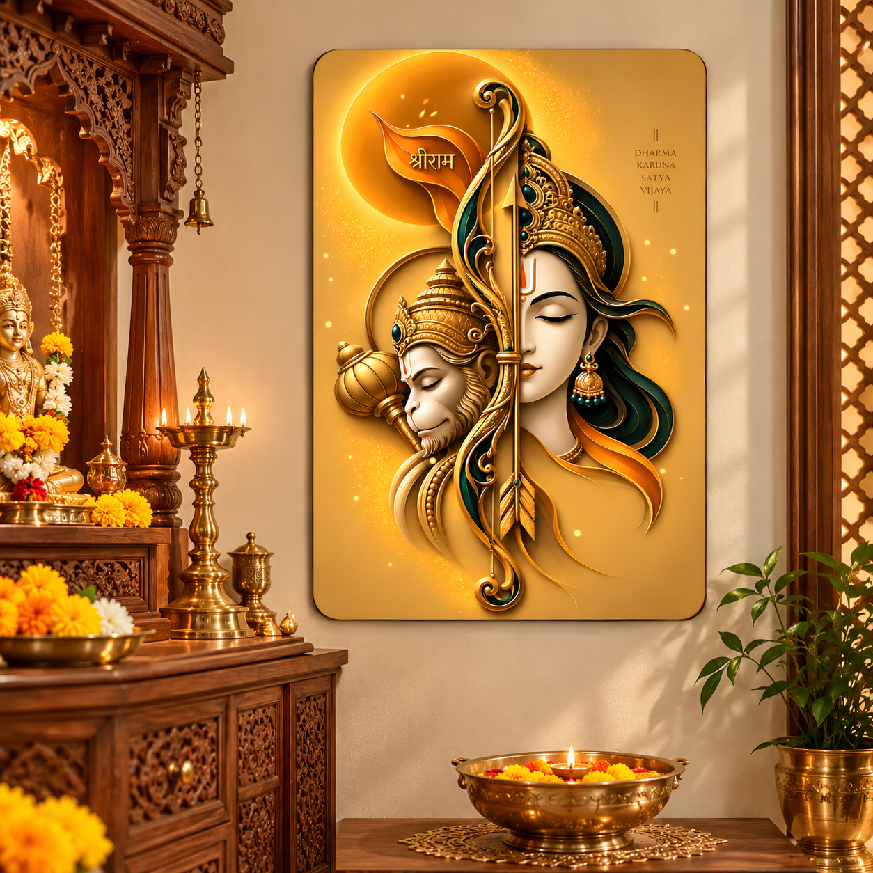 Ram Darbar devotional wall decoration for Indian homes