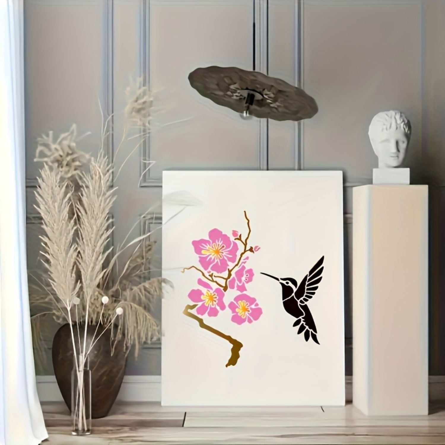 Nature-themed stencils for home décor and art projects