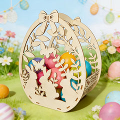 Easter wooden basket decor