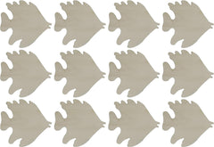 Silhouettes of fish shapes arranged in a grid pattern on a white background