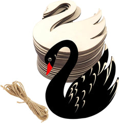 swan wood cutouts for kids craft projects