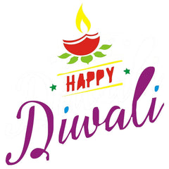 Cliths Wooden Rangoli Set for Diwali DIY Décor Happy Diwali & Diya Design Cutouts for Painting, Home Decoration, Festival Crafts