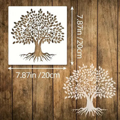 Cliths 7 Pcs Tree of Life Stencil Templates Reusable Plastic Art Templates with Separate Designs for Painting Walls, Wood, Canvas, Fabric, DIY Crafts, and Home Decoration