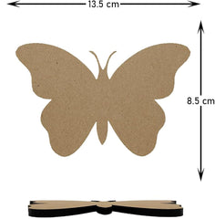 Butterfly-shaped cutout with dimensions on a white background
