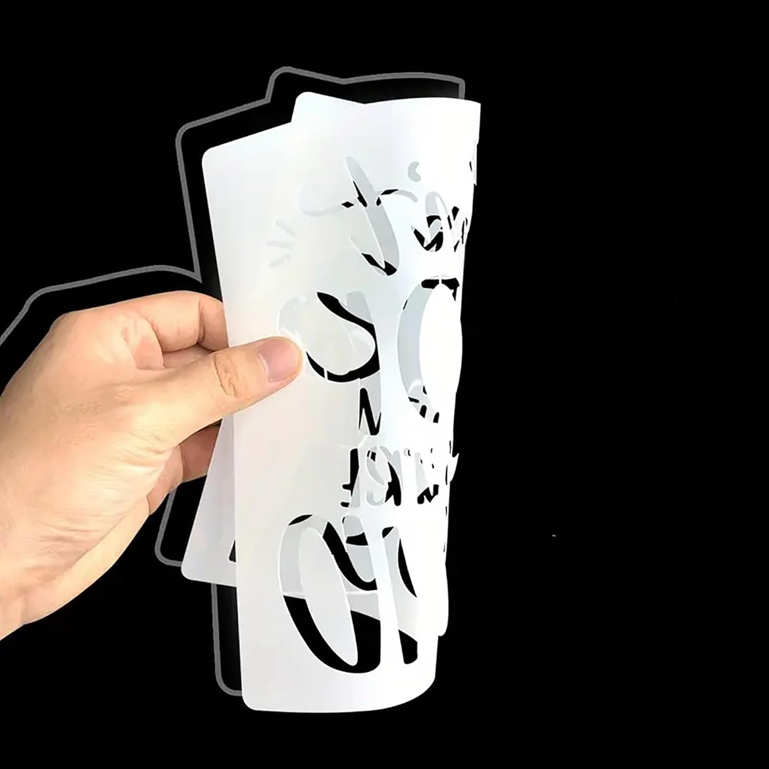 Word art stencil for canvas fabric