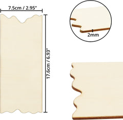 Wooden molding with dimensions and thickness measurement on a white background
