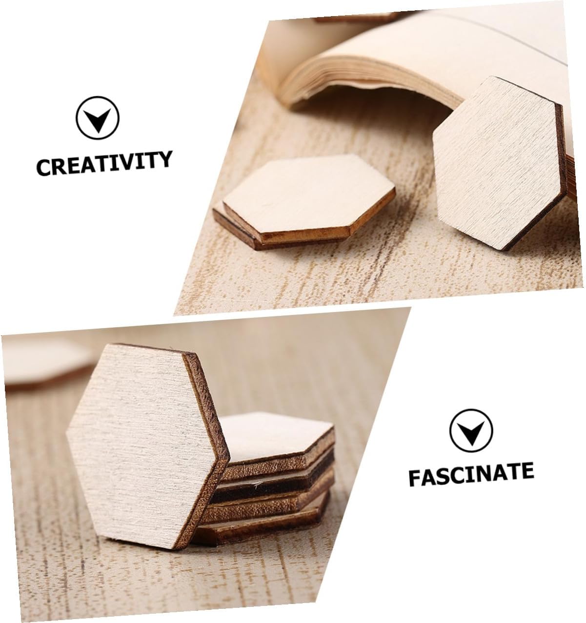 DIY hexagon wood shapes for kids craft and school projects