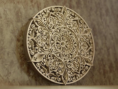 American Elm 7 Layer Flower Mandala Wall Art 3D Wooden Decor MDF Cutout Home Decoration Wall Hanging