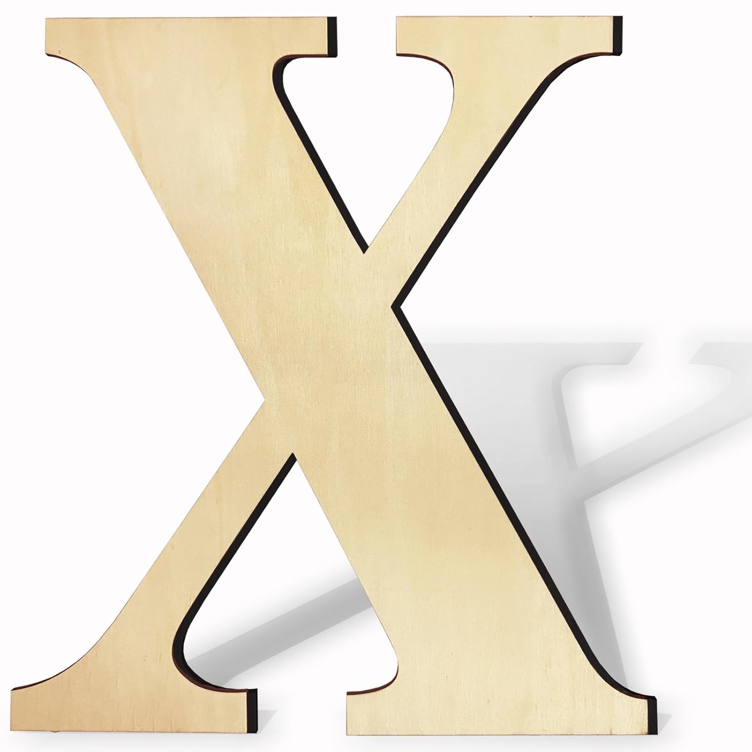 Wooden letter 'X' on a white background