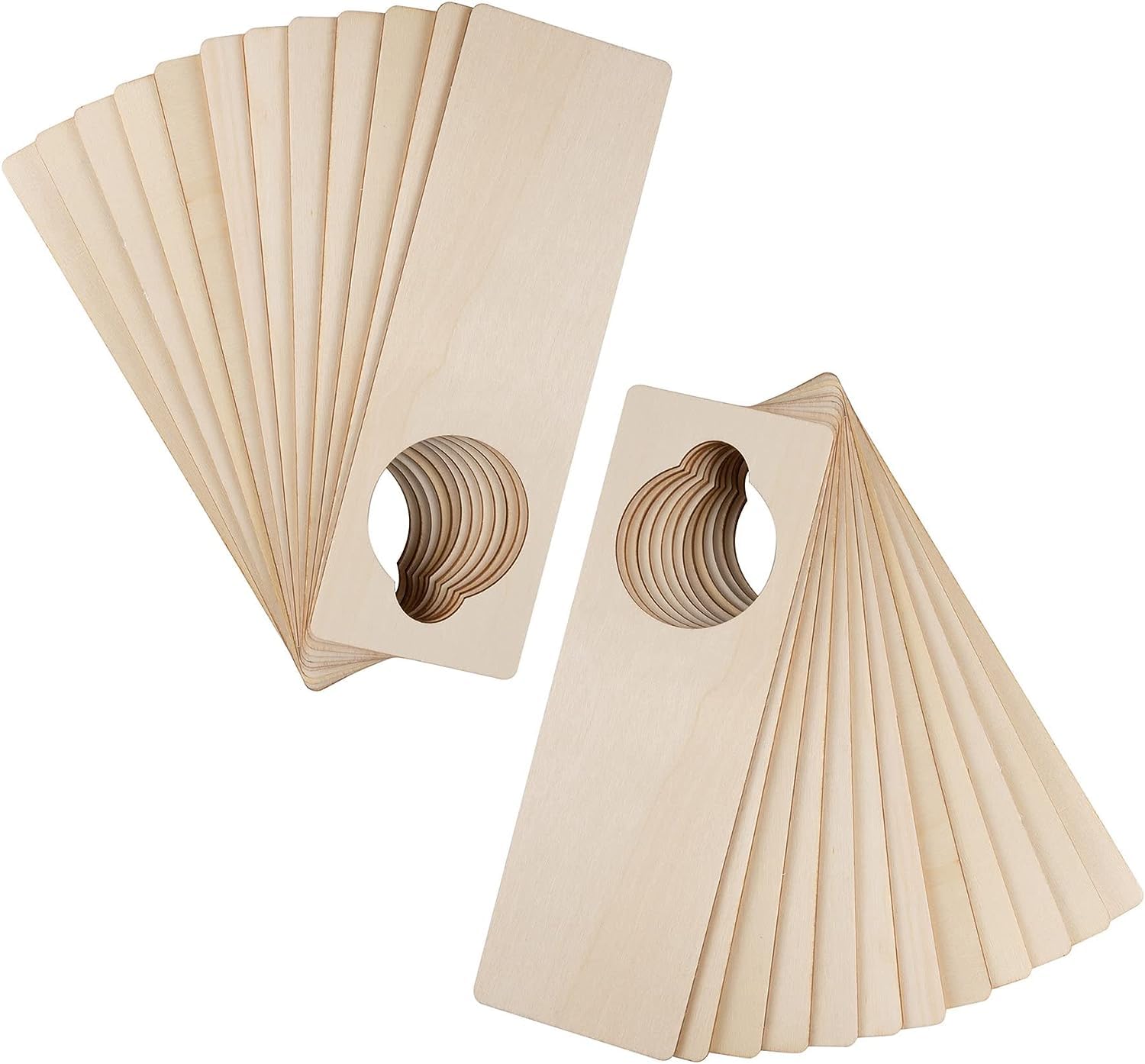 Set of wooden guitar soundhole blocks on a white background