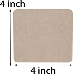 Beige square mat with dimensions labeled as 4 inches on each side