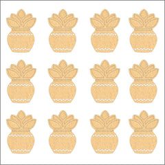 Nine decorative pineapple-shaped cutouts on a white background