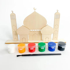 Cliths Wooden Paint Your Own Masjid DIY Kit Ramadan & Eid Activity Muslim Wooden Decor for Home & Table DIY Mosque Craft