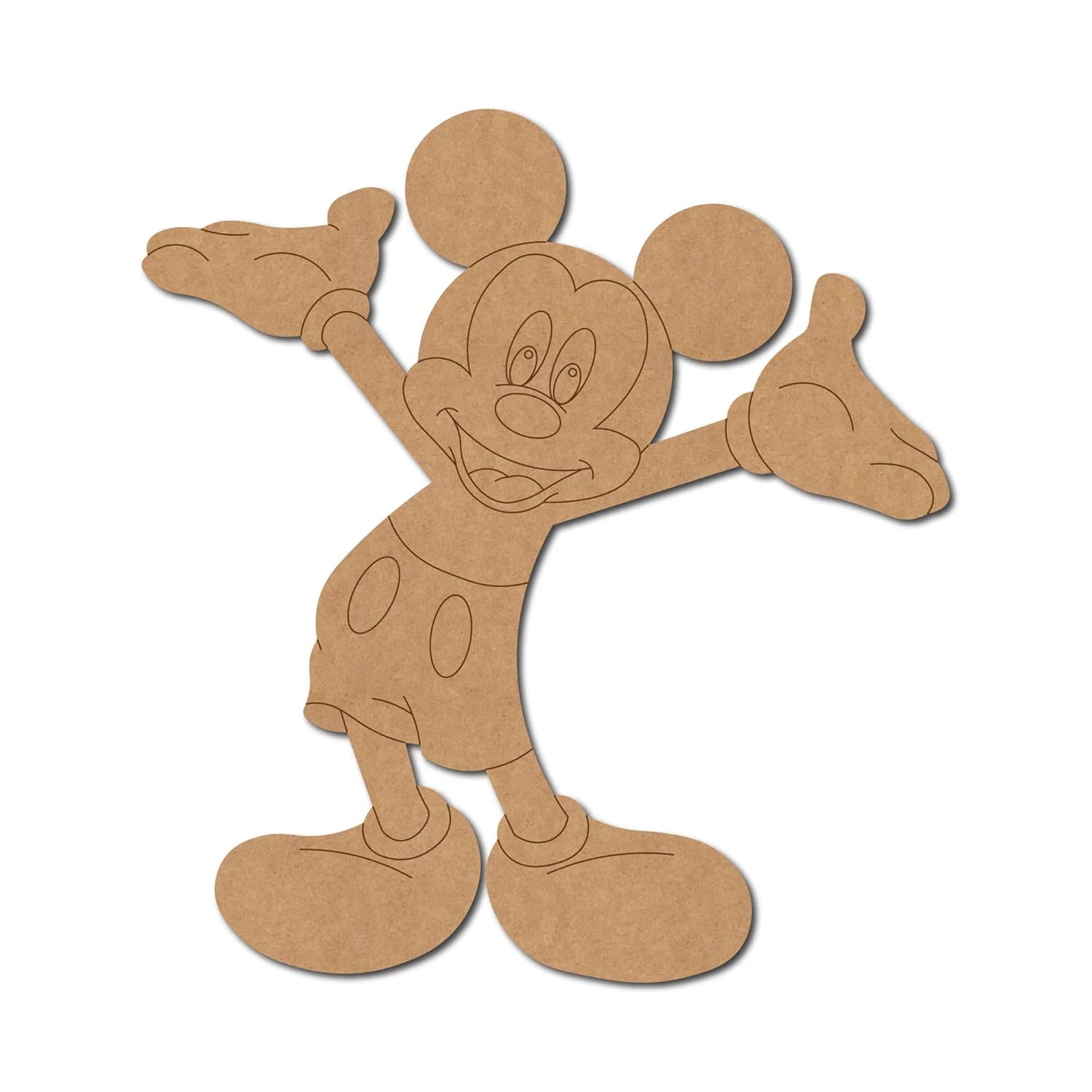 Cardboard cutout of a cartoon character on a white background