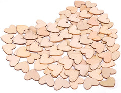 Wooden heart shapes on a white background