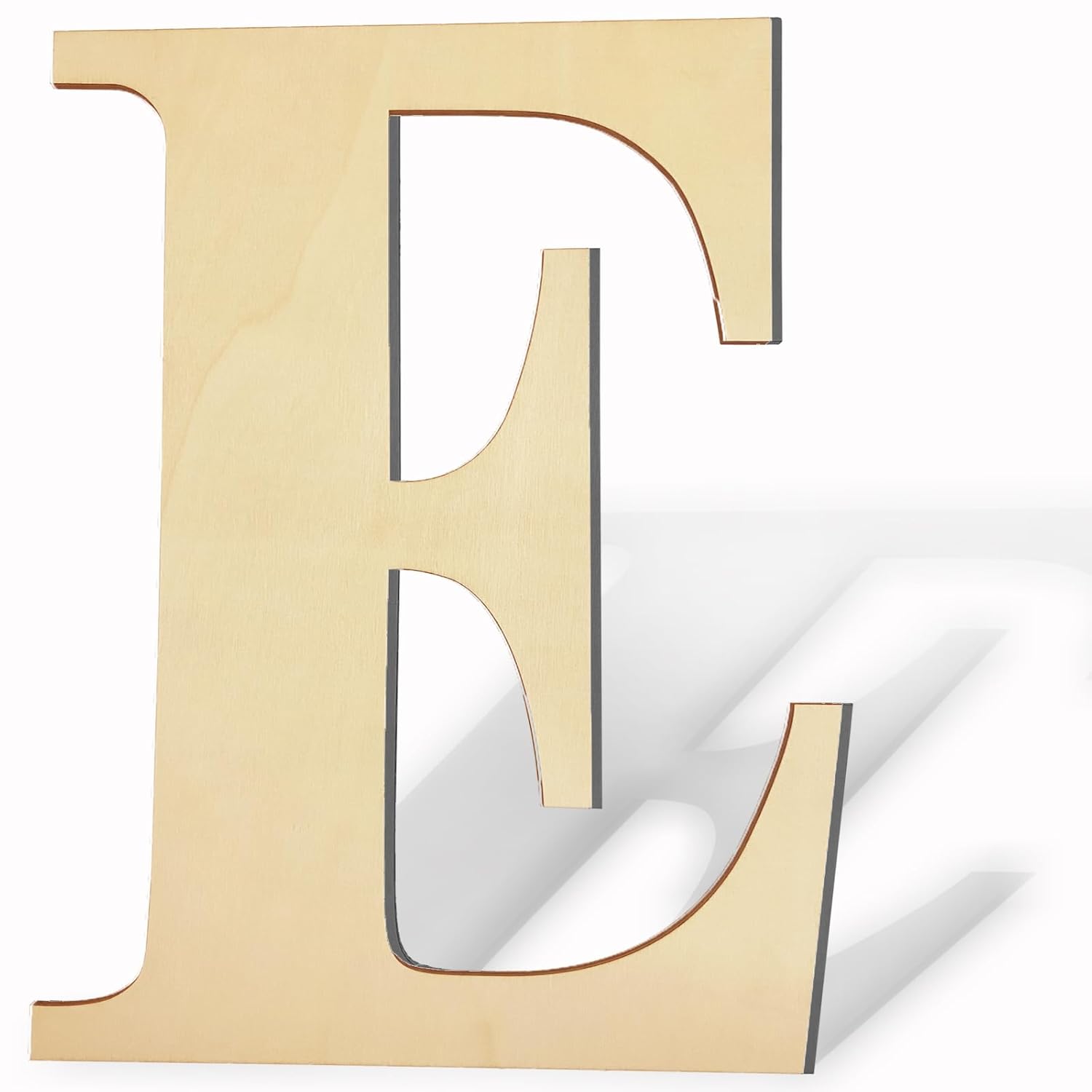Gold letter 'E' on a white background