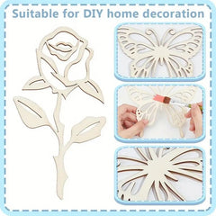 American Elm set of14 Piece Wood Chip Wall Decoration Set with Mixed Shapes