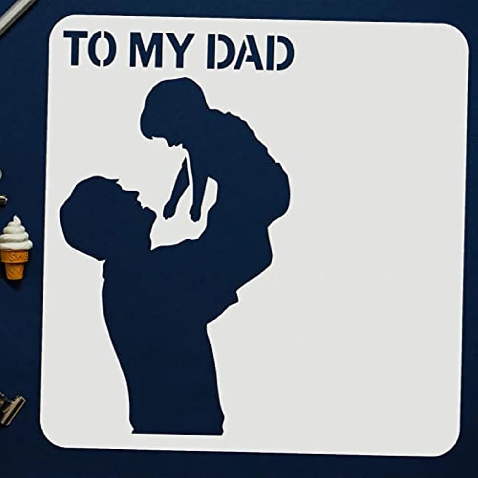 father's day stencil large father's day stencil for wood signs  to my dad reusable template for wall art  sentimental father child craft stencil india  jumbo father's day painting stencil 30x30cm  personalized gift stencil for dad from kids