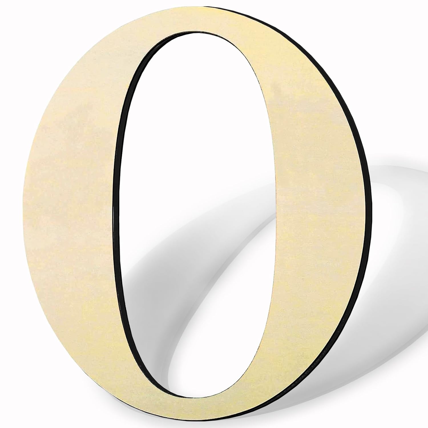 Gold ring with a black interior on a white background
