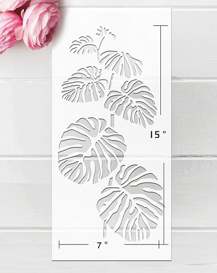botanical plant stencil for walls
